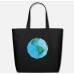 Polygonal Earth Black Eco-Friendly Tote Bag